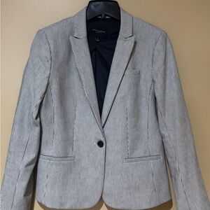 Banana Republic Navy Seersucker Blazer